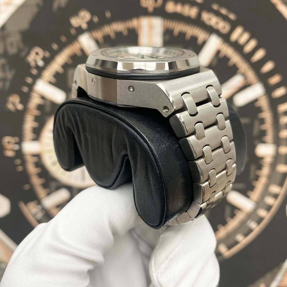 Audemars Piguet Royal Oak Offshore Perpetual Calendar Chronograph 25854TI.OO.1150TI.01 Titanium White Dial Pre-Owned - Gotham Trading