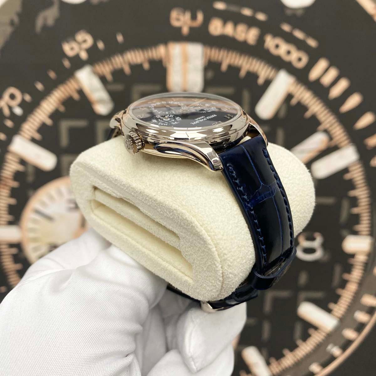 Patek Philippe Extra-Thin Grand Complications Perpetual Calendar Moon Phase 39mm 5327G Blue Dial Pre-Owned - Gotham Trading