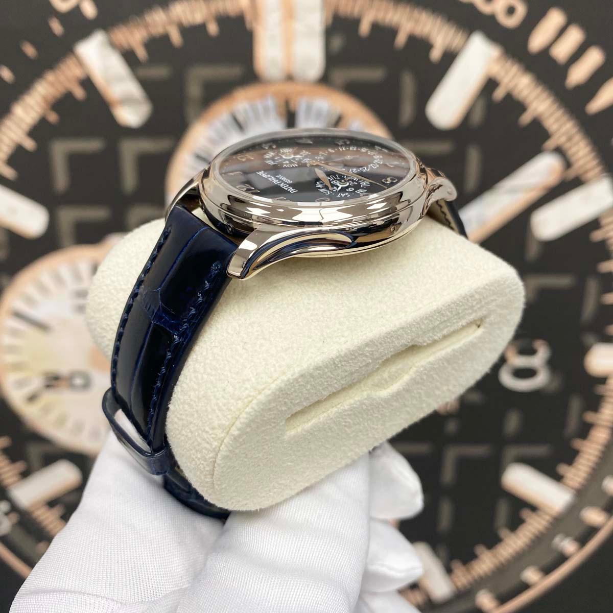 Patek Philippe Extra-Thin Grand Complications Perpetual Calendar Moon Phase 39mm 5327G Blue Dial Pre-Owned - Gotham Trading