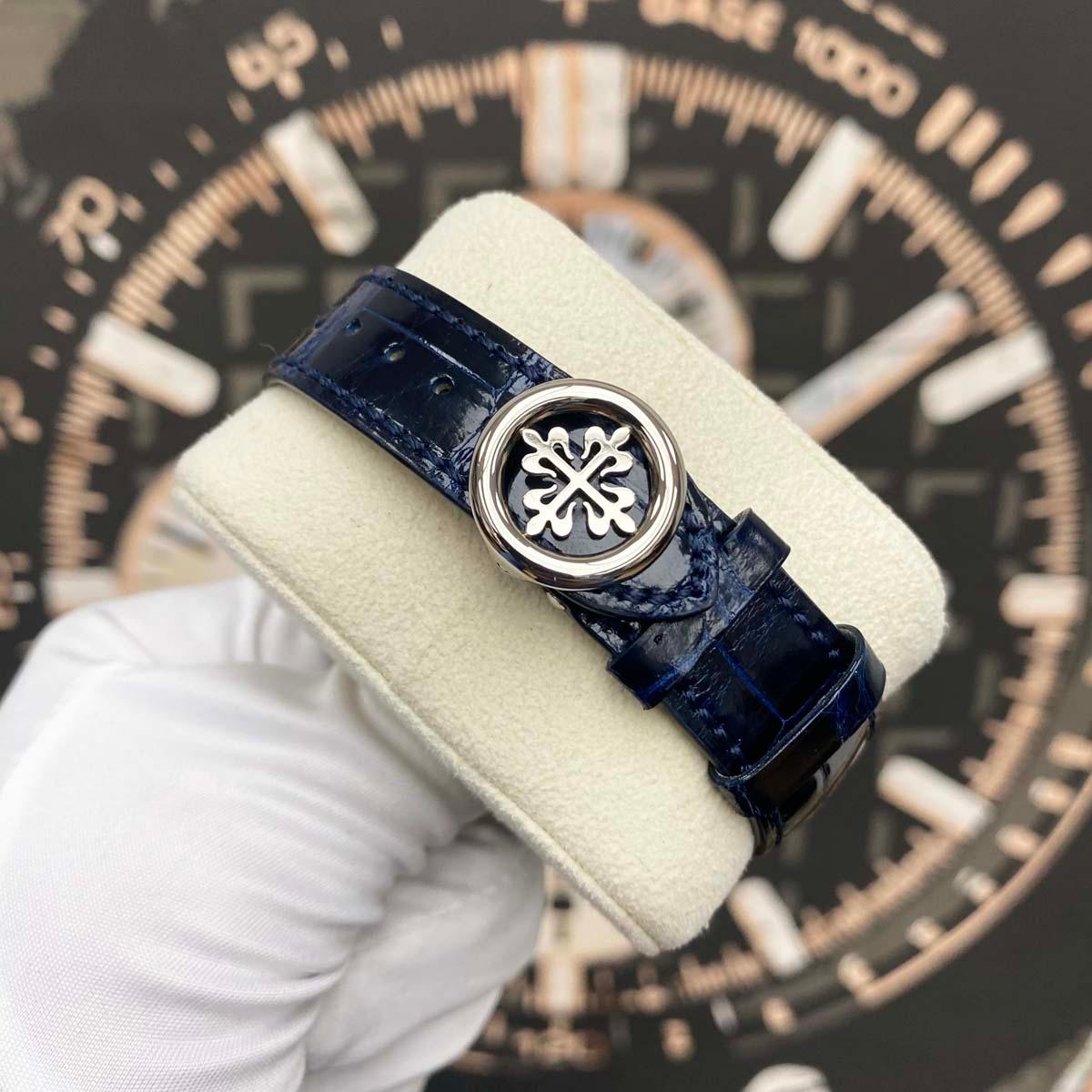 Patek Philippe Extra-Thin Grand Complications Perpetual Calendar Moon Phase 39mm 5327G Blue Dial Pre-Owned - Gotham Trading