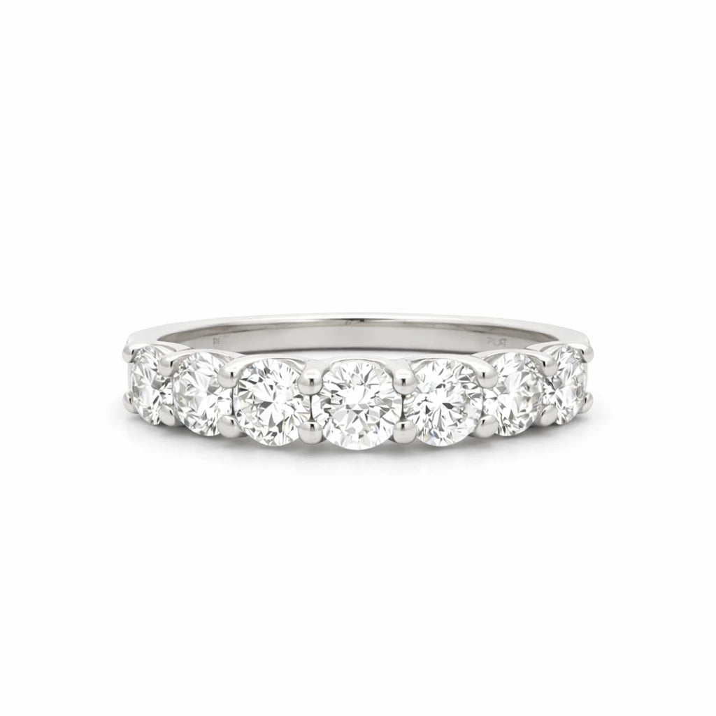 Platinum 3.5cttw G VS 7 natural round brilliant cut diamond anniversary band