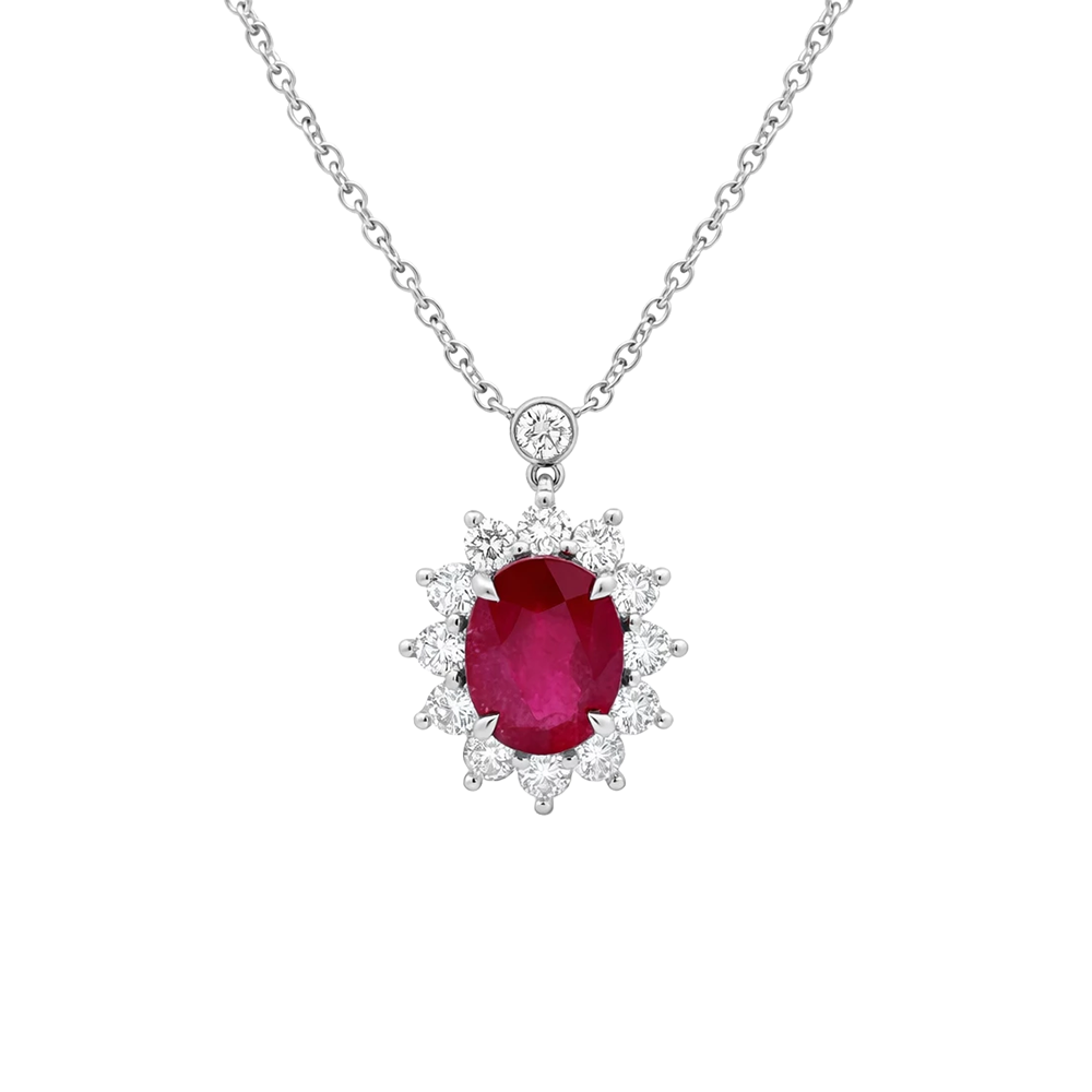 PLAT 4.13CT RUBY 1.04CT NTRL DIA NECKLACE