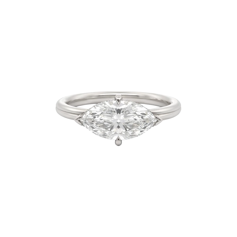 Platinum 2.54 Ct LGD Marquise IGI D VS1 0.16Ct LGD Rnd Diamond Hidden Halo Ring