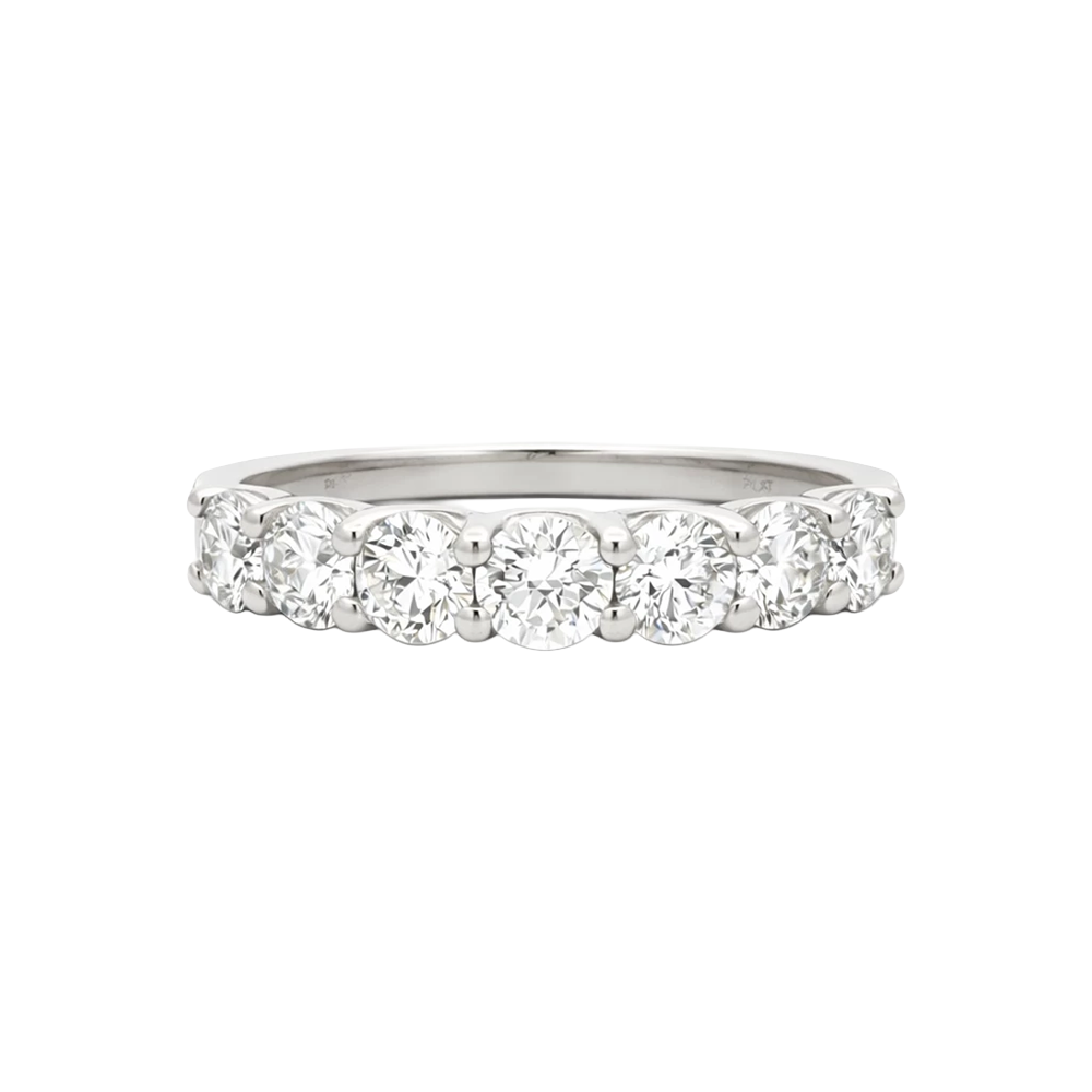 Platinum 3.5cttw G VS 7 natural round brilliant cut diamond anniversary band