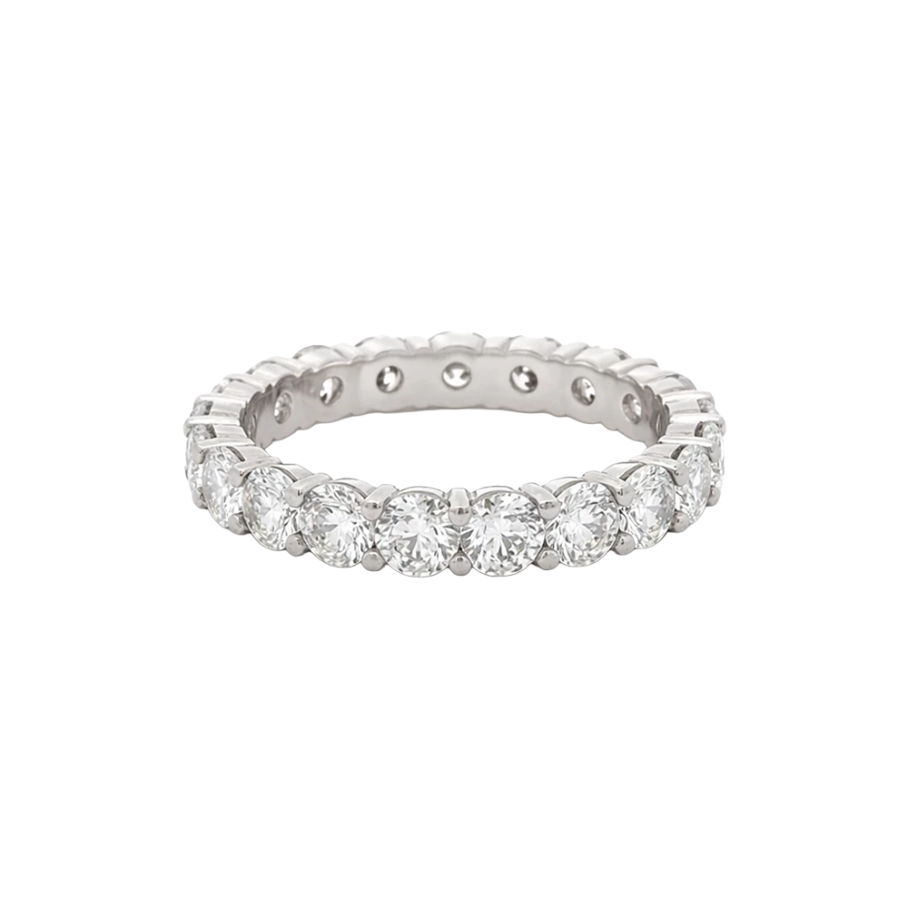 Platinum 4.25cttw F VS 17 natural round brilliant cut diamond Eternity Ring