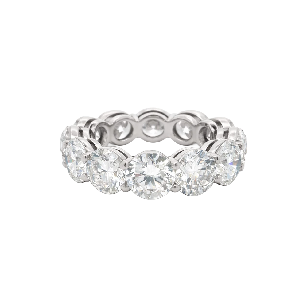 Platinum 9.6cttw F VS 12 Round brilliant cut Lab grown diamond Eternity Band