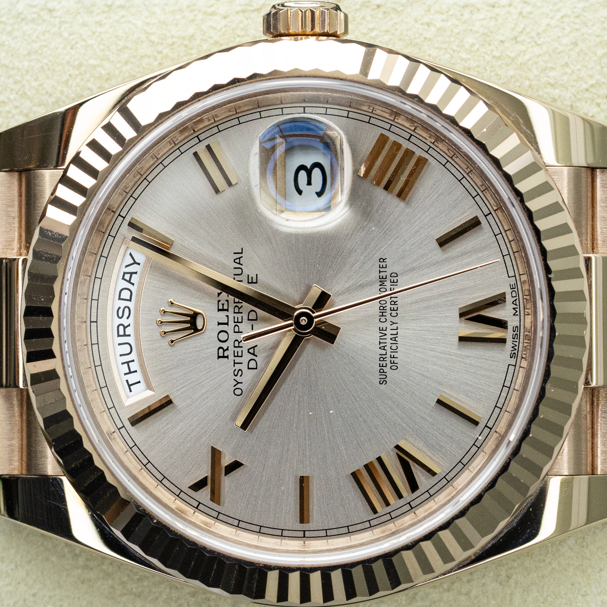 Rolex Day-Date 228235 40mm Sundust Dial