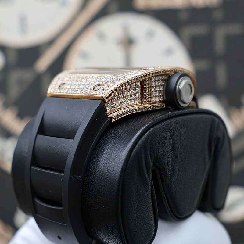 Richard Mille RM010 48mm Rose Gold Custom Diamond-Set Case Openworked Dial Pre-Owned