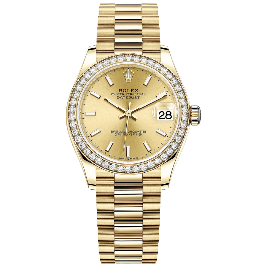 Rolex Datejust Champagne Dial Diamond Bezel 31mm 278288RBR