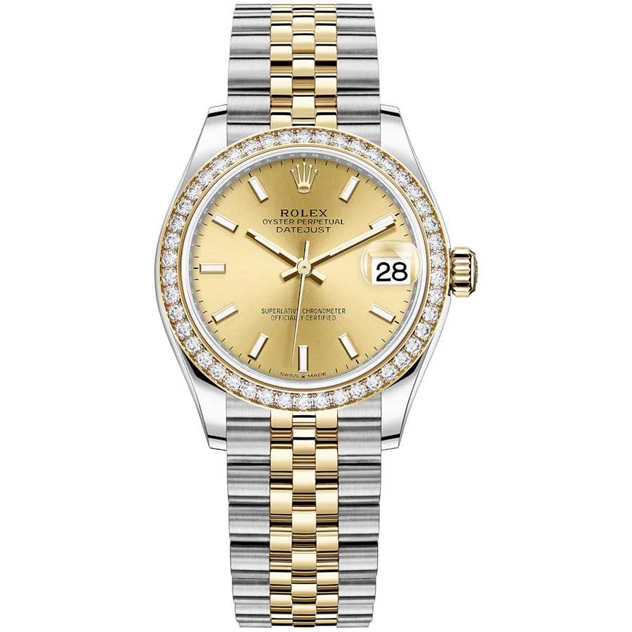 Rolex Datejust Champagne Dial Diamond Bezel 31mm 278383RBR