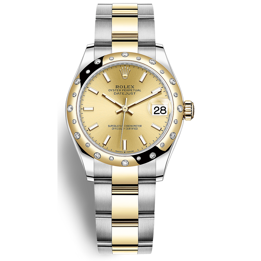 Rolex Datejust II Champagne Dial Diamond-Set Bezel 31mm 278343RBR