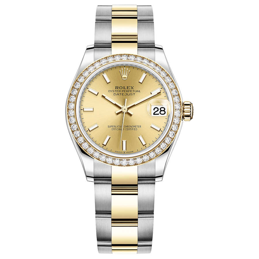 Rolex Datejust Champagne Dial Diamond Bezel 31mm 278383RBR