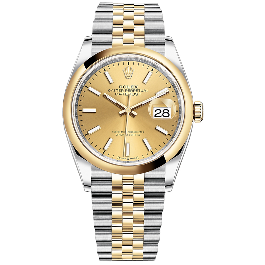 Rolex Datejust Champagne Dial Domed Bezel 36mm 126203