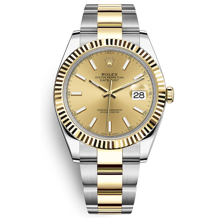 Rolex Datejust II Champagne Dial Fluted 41mm 126333