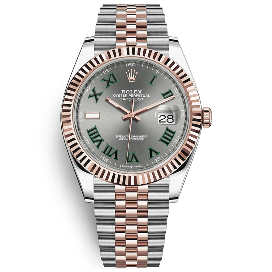 Rolex Datejust II Slate Roman Numeral Fluted Dial 41mm 126331