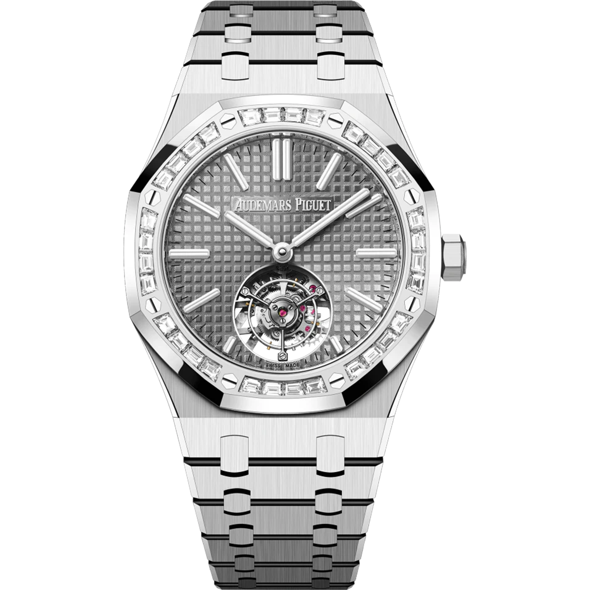 Audemars Piguet Royal Oak Flying Tourbillon White Gold Grey Dial 41mm Diamond Bezel 26730BC