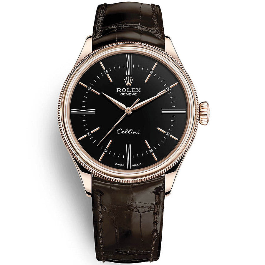 Rolex Cellini Time 39mm 50505 Black Dial