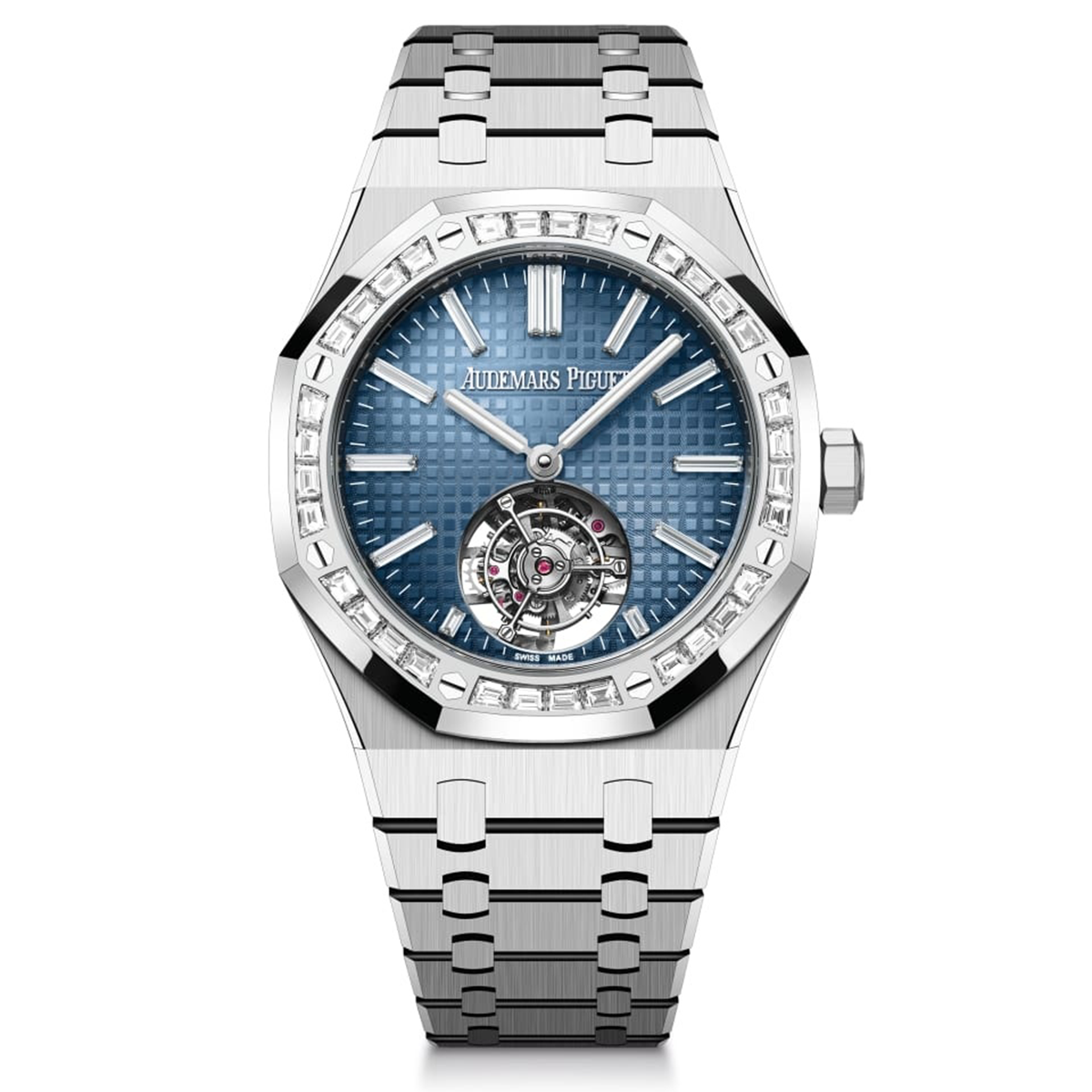 Audemars Piguet Royal Oak Flying Tourbillon White Gold Blue Dial 41mm Diamond Bezel 26730BC