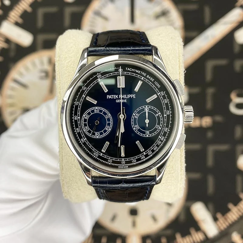 A detailed Patek Philippe chronograph.