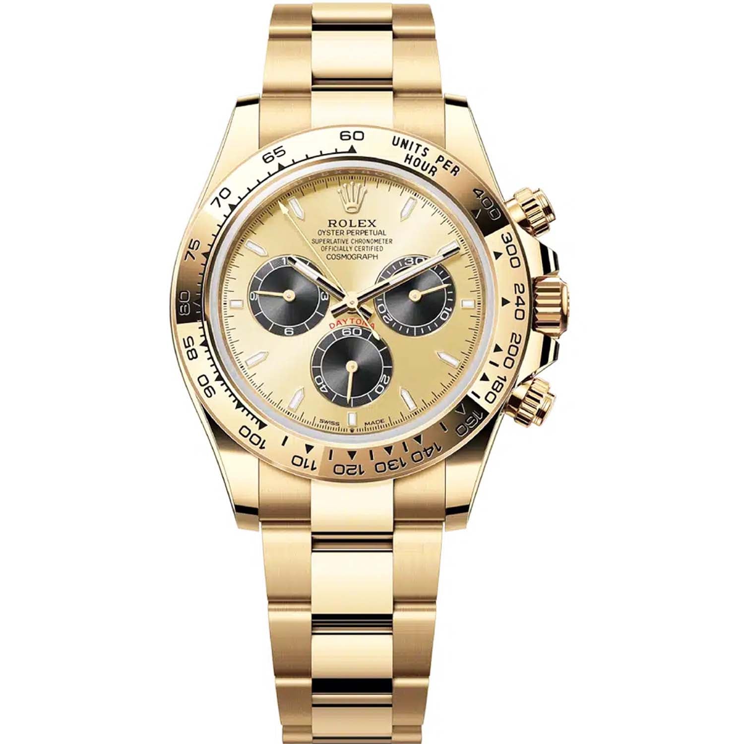 Rolex Daytona 126508 Yellow Gold Champagne Black Dial