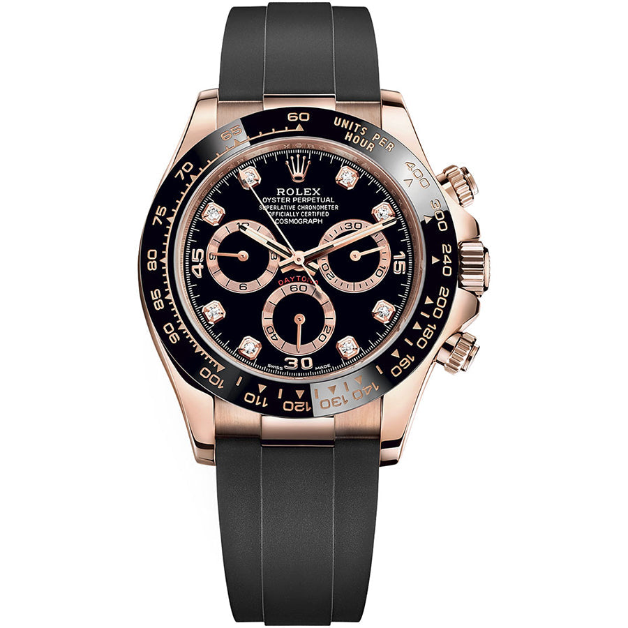 Rolex Daytona 40mm Oyster Flex 116515LN Black Diamond Dial