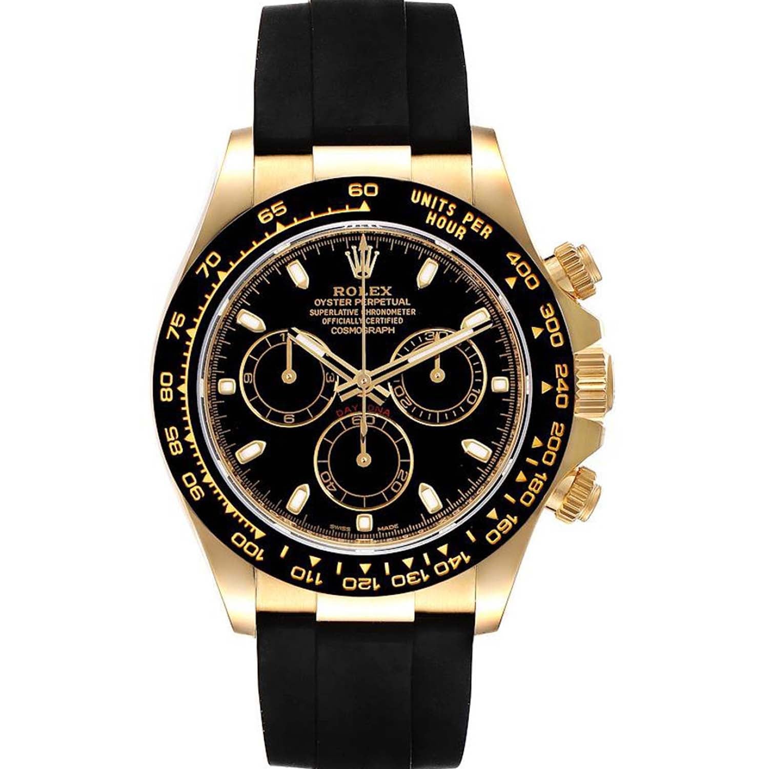 Rolex Daytona 116518LN Yellow Gold Oyster-flex Black Dial