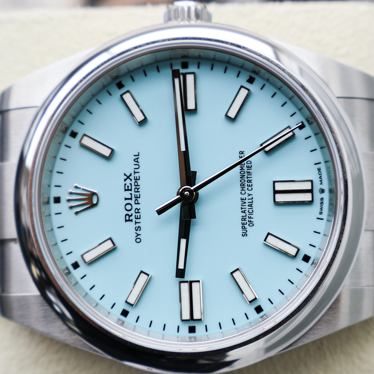 Rolex Oyster Perpetual 41mm 124300 Turquoise Blue Dial Pre-Owned