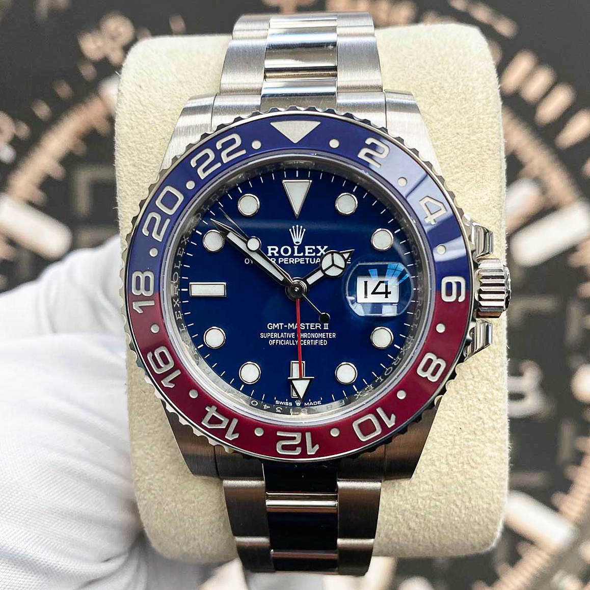 Rolex GMT-Master II "Pepsi" 40mm 126719BLRO White Gold Blue Dial Pre-Owned
