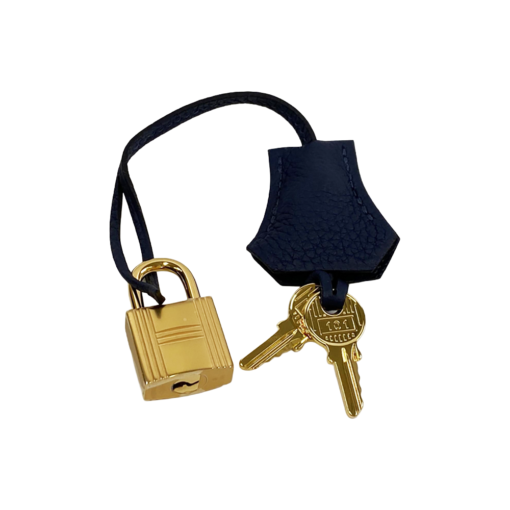 HERMÈS Birkin 28 Navy Blue Togo Leather Bag Gold Hardware Pre-Owned