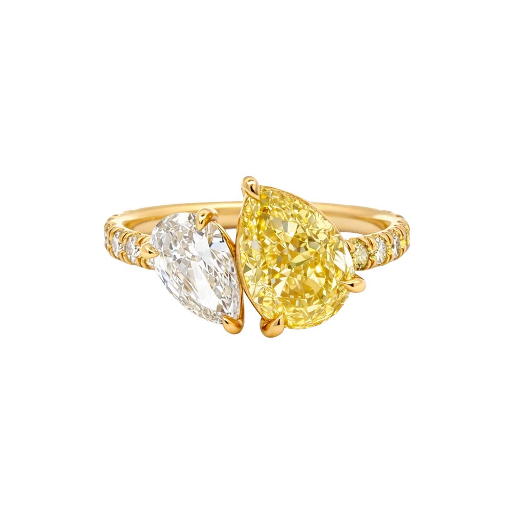 14K Y 1.92CT Yellow Lab Grown Diamond IGI - 0.62CT LAB GROWN DIA / 0.20CT Lab Grown Diamond on Band Ring
