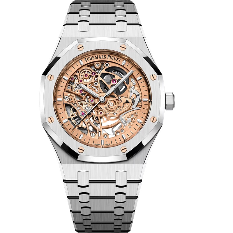 Audemars Piguet Royal Oak Double Balance Wheel Openworked 15407ST.OO.1220ST.02 41mm Pink Gold Dial