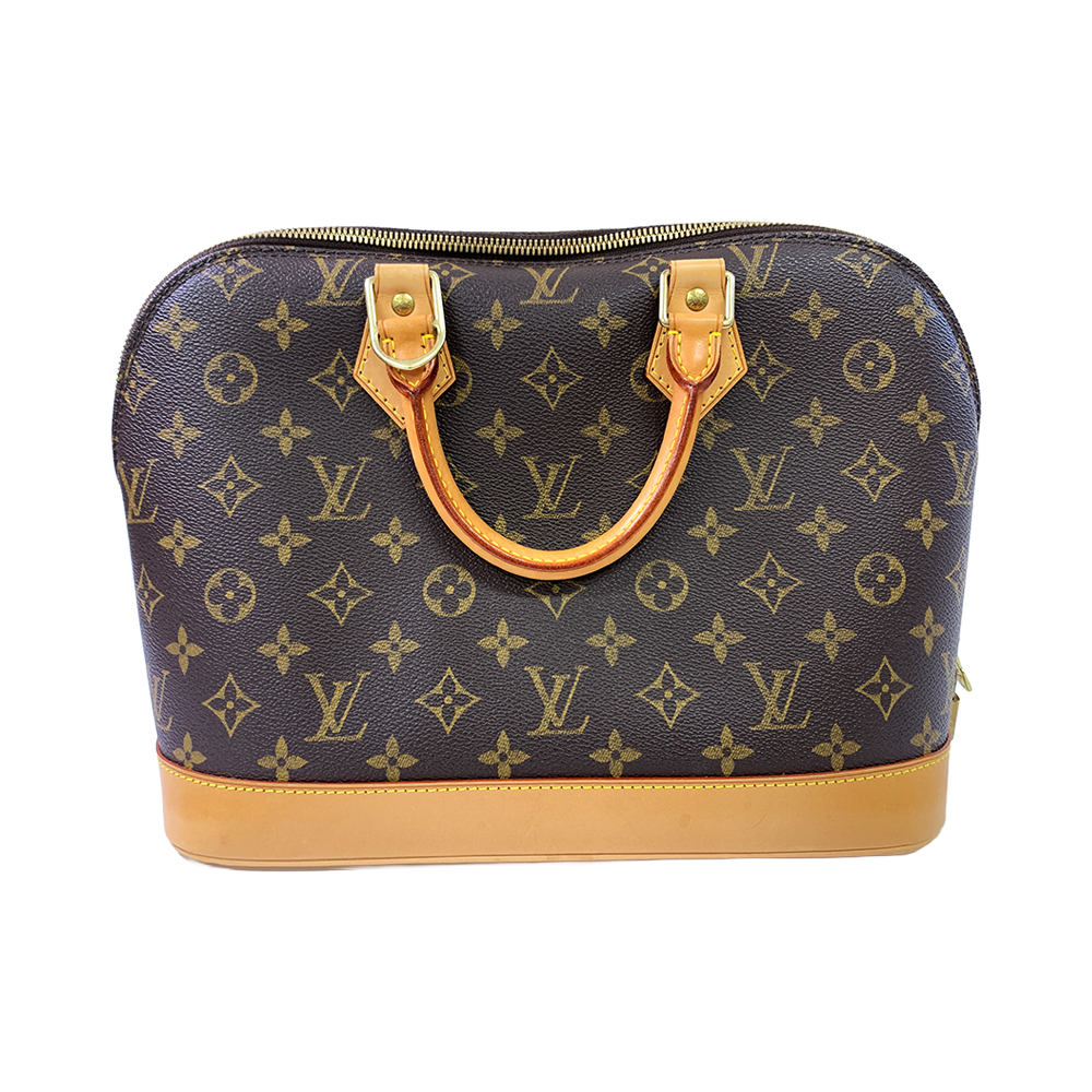 LOUIS VUITTON Alma PM Bag Monogram Coated Leather Canvas Gold Hardware Pre-Owned