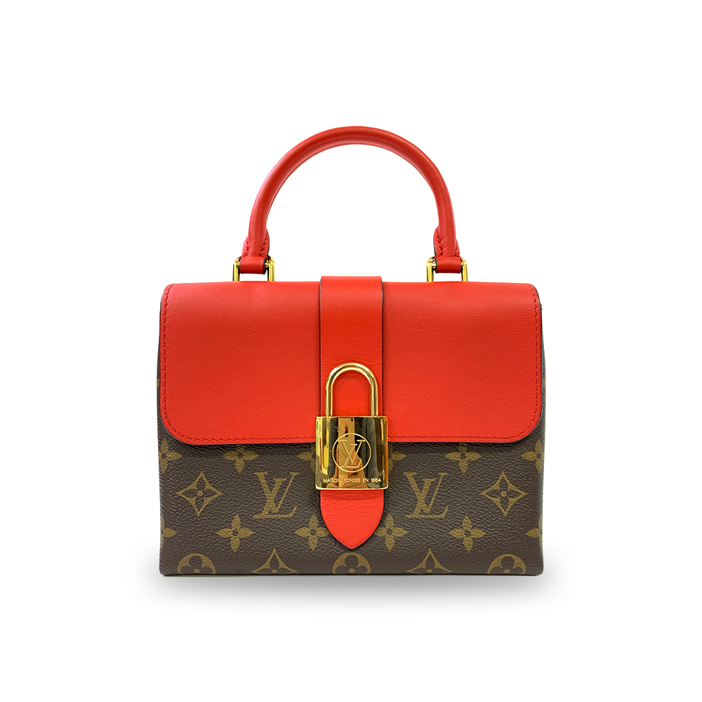 LOUIS VUITTON Locky BB Caramel Brown Cowhide Leather Bag Gold Hardware Pre-Owned