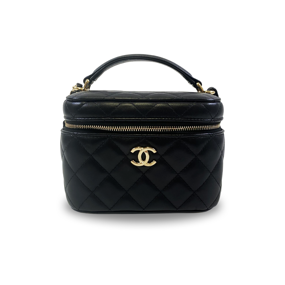 CHANEL Matelassé Vanity Bag Chain Shoulder Strap