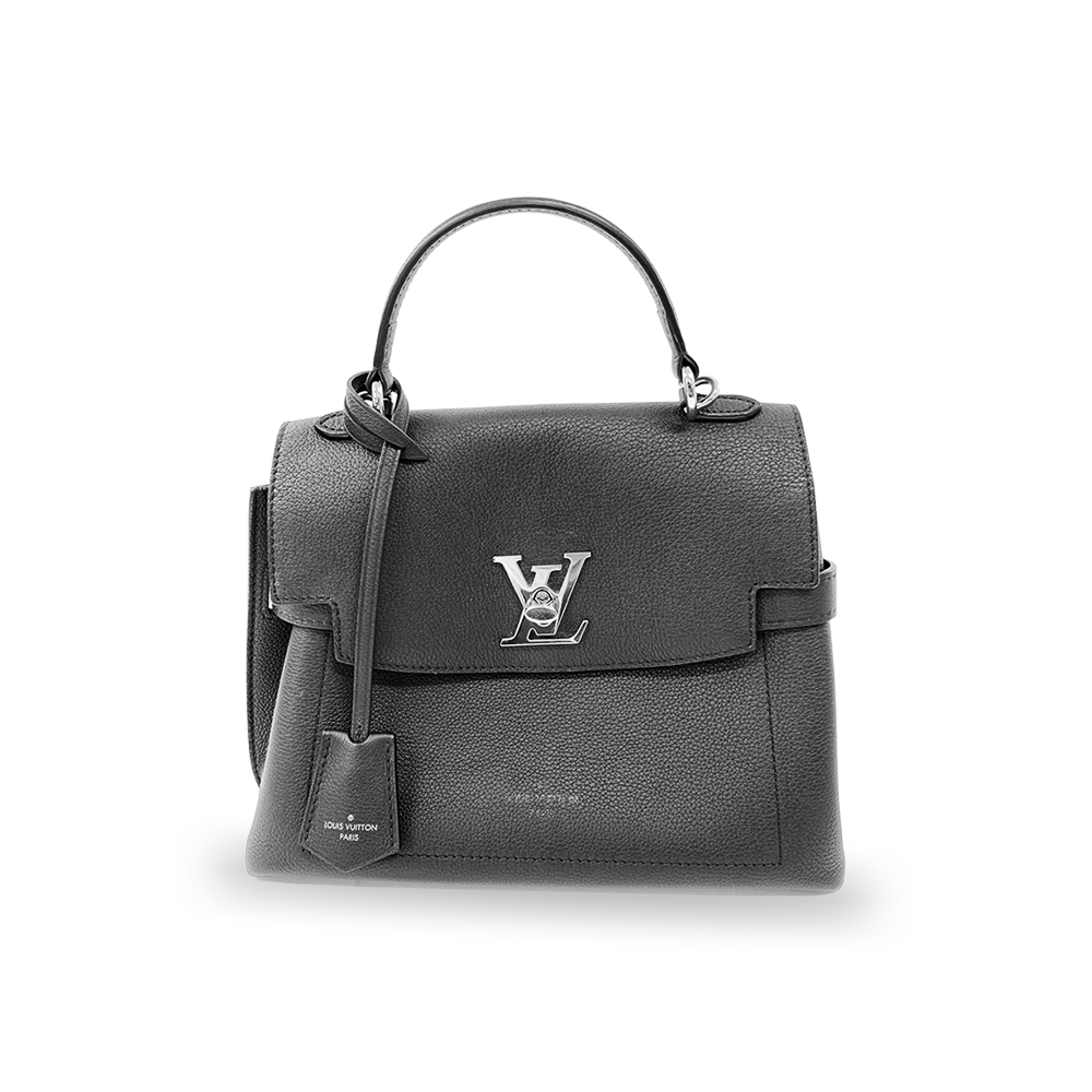LOUIS VUITTON Rock Me Ever BB Black Calfskin Leather Bag Silver Hardware Pre-Owned