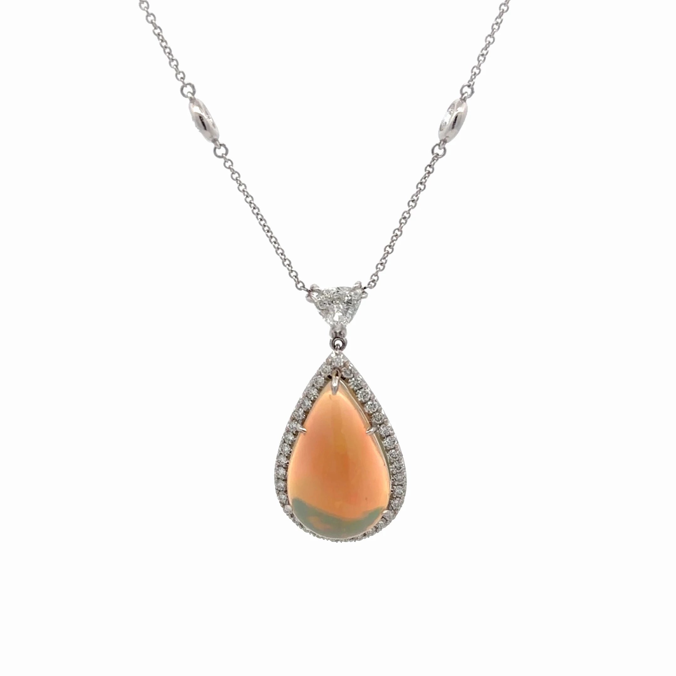 18K W 8.35CT OPAL 2.05CT NTRL DIA NECKLACE