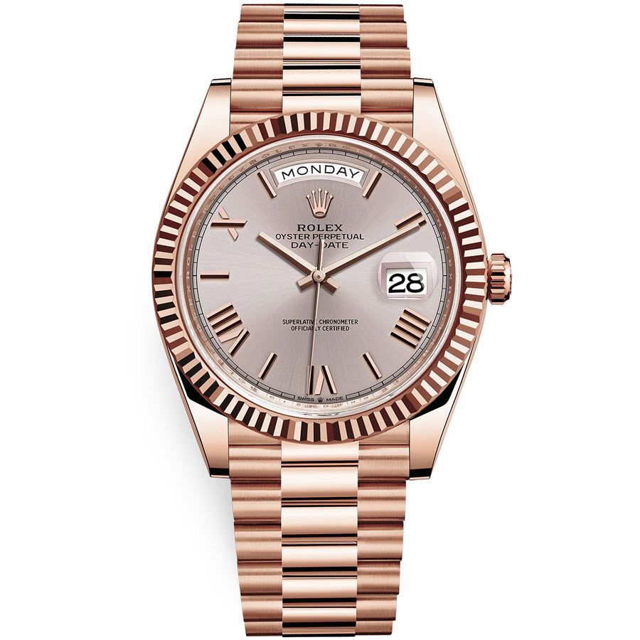 Rolex Day-Date 40 Presidential 228235 Fluted Bezel Sundust Dial