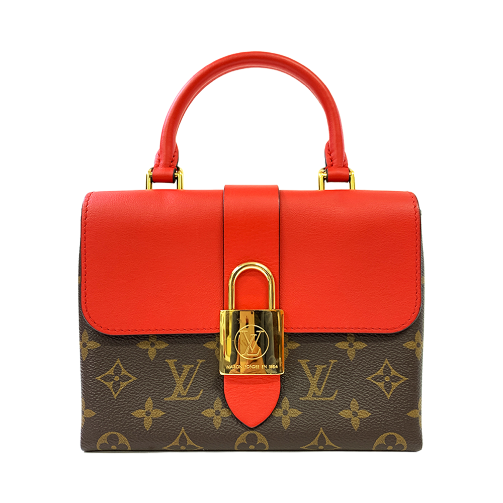 LOUIS VUITTON Locky BB Caramel Brown Cowhide Leather Bag Gold Hardware Pre-Owned