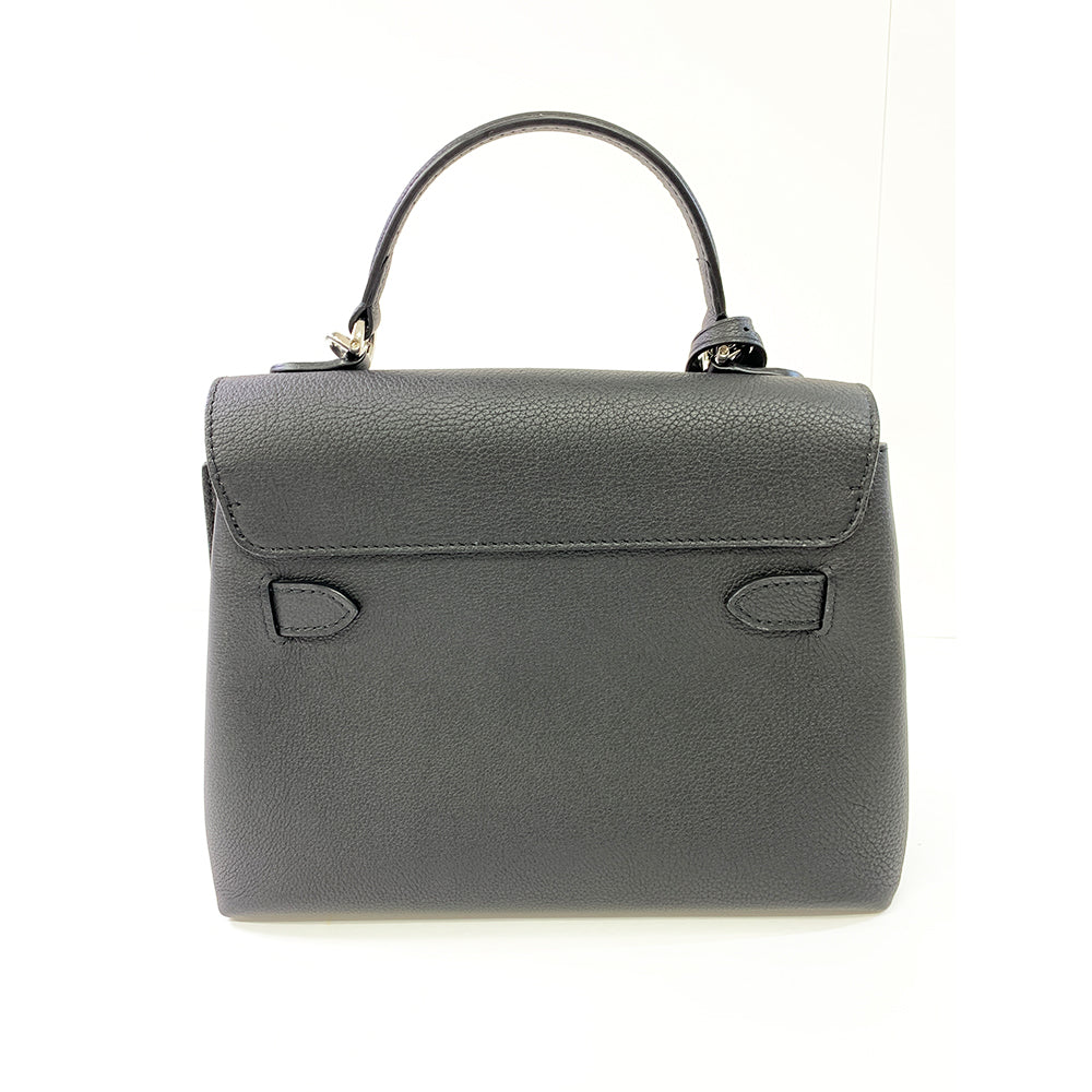 LOUIS VUITTON Rock Me Ever BB Black Calfskin Leather Bag Silver Hardware Pre-Owned