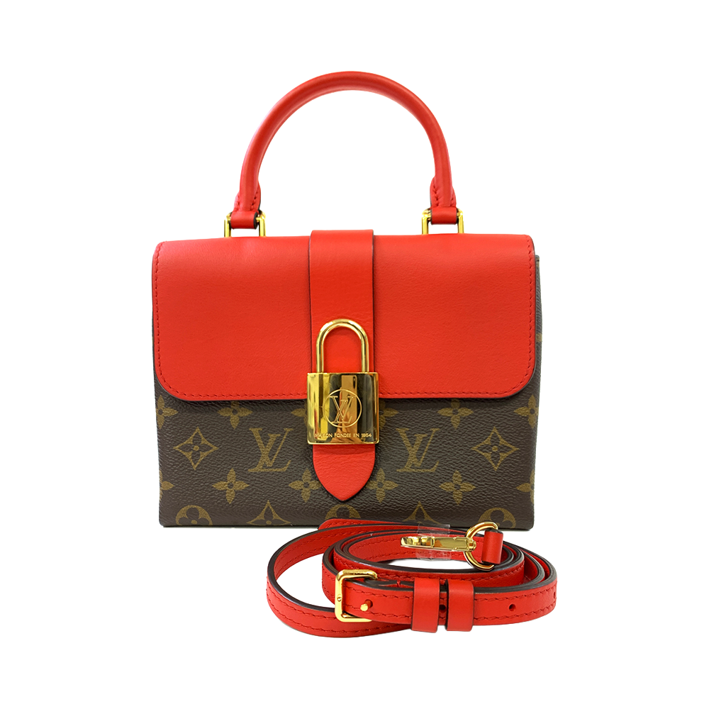LOUIS VUITTON Locky BB Caramel Brown Cowhide Leather Bag Gold Hardware Pre-Owned