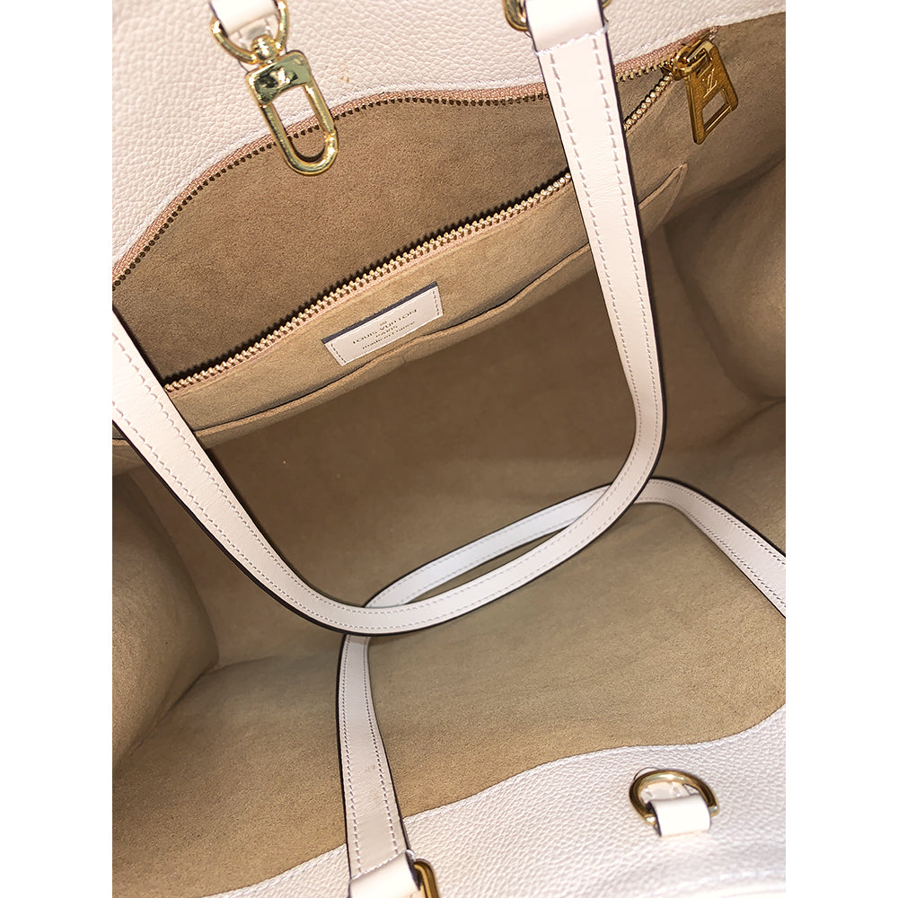 LOUIS VUITTON On The Go GM White Monogram Empreinte Leather Bag Pre-Owned