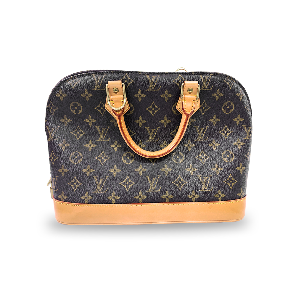 LOUIS VUITTON Alma PM Bag Monogram Coated Leather Canvas Gold Hardware Pre-Owned