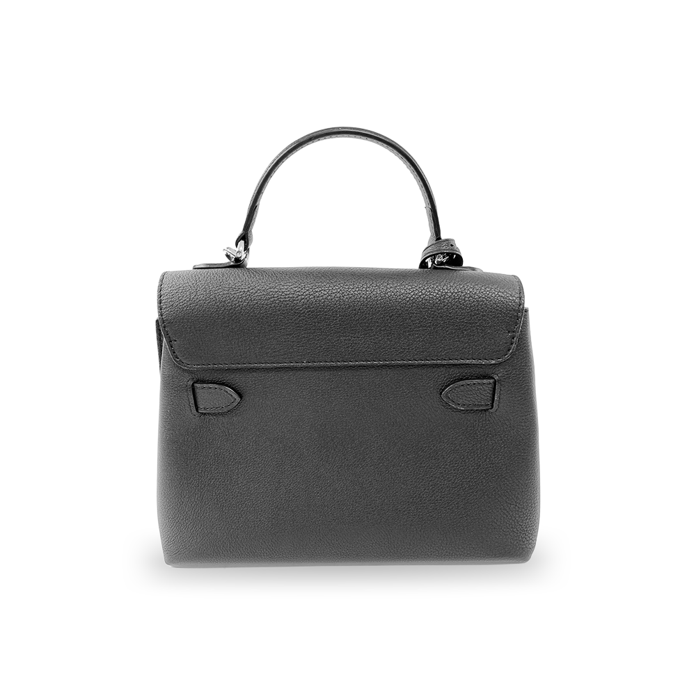 LOUIS VUITTON Rock Me Ever BB Black Calfskin Leather Bag Silver Hardware Pre-Owned