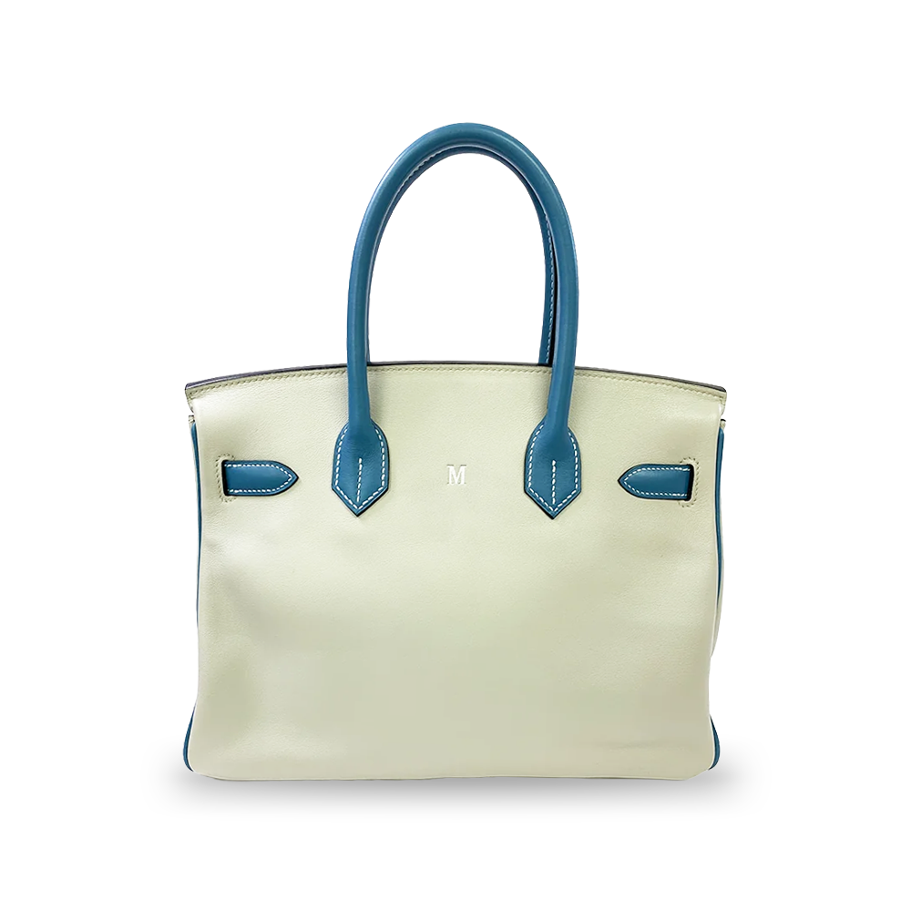 HERMÈS Birkin 30 Swift Leather Bag Palladium Hardware Personal Order Pre-Owned