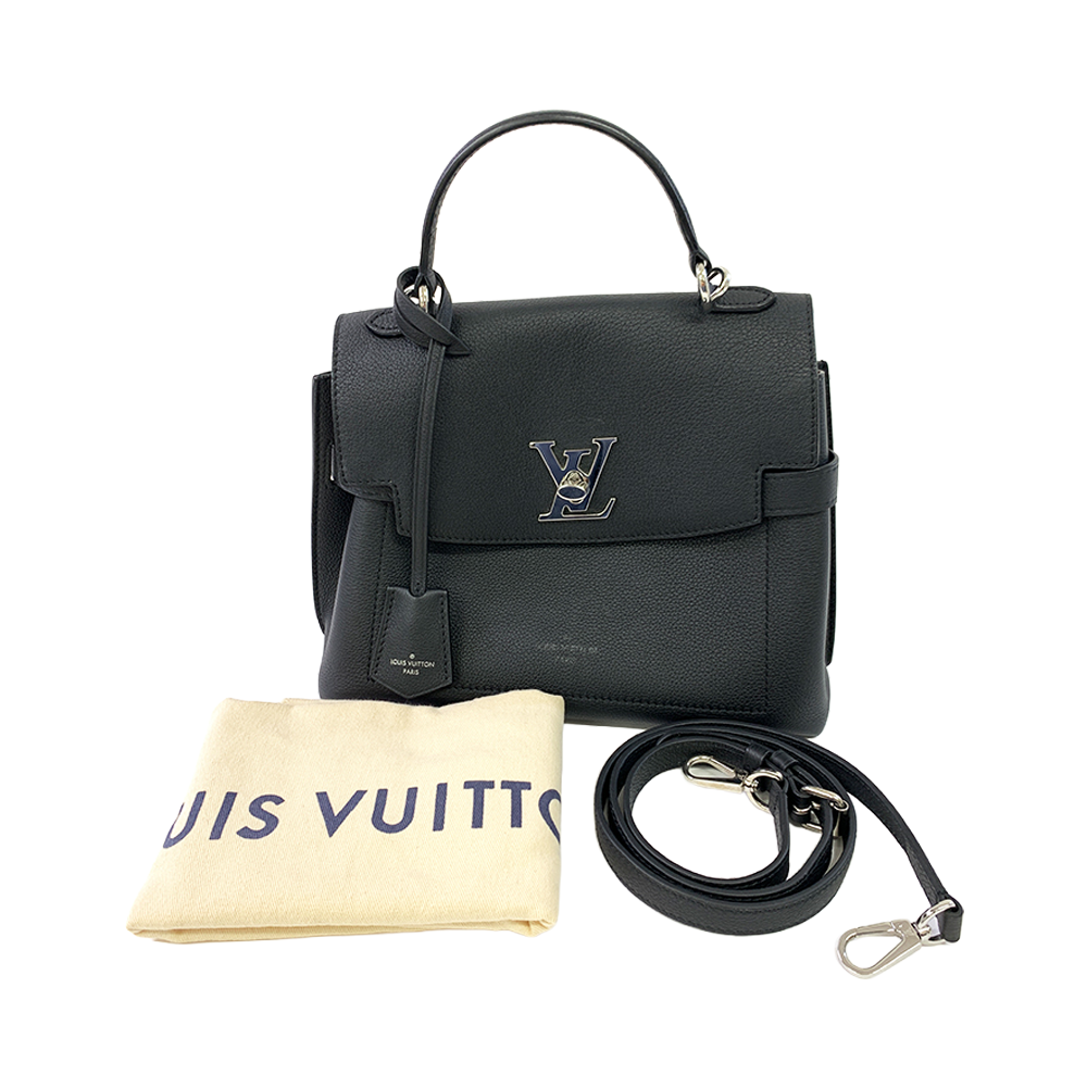 LOUIS VUITTON Rock Me Ever BB Black Calfskin Leather Bag Silver Hardware Pre-Owned