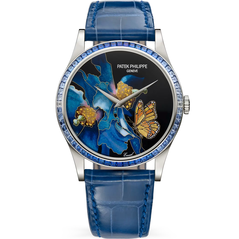 Patek Philippe Calatrava Blue Butterfly 5077/357G-001 38mm Enamel Dial