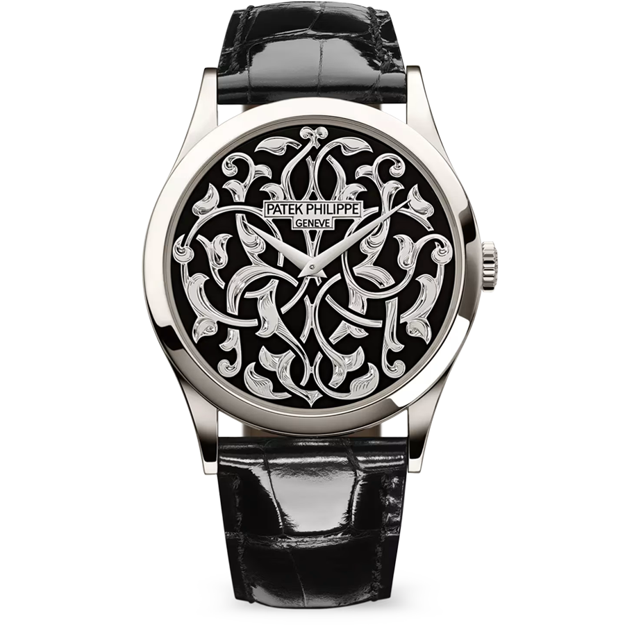 Patek Philippe Calatrava Self-Winding 5088/100P 38mm Hand-Engraved Black Enamel Dial