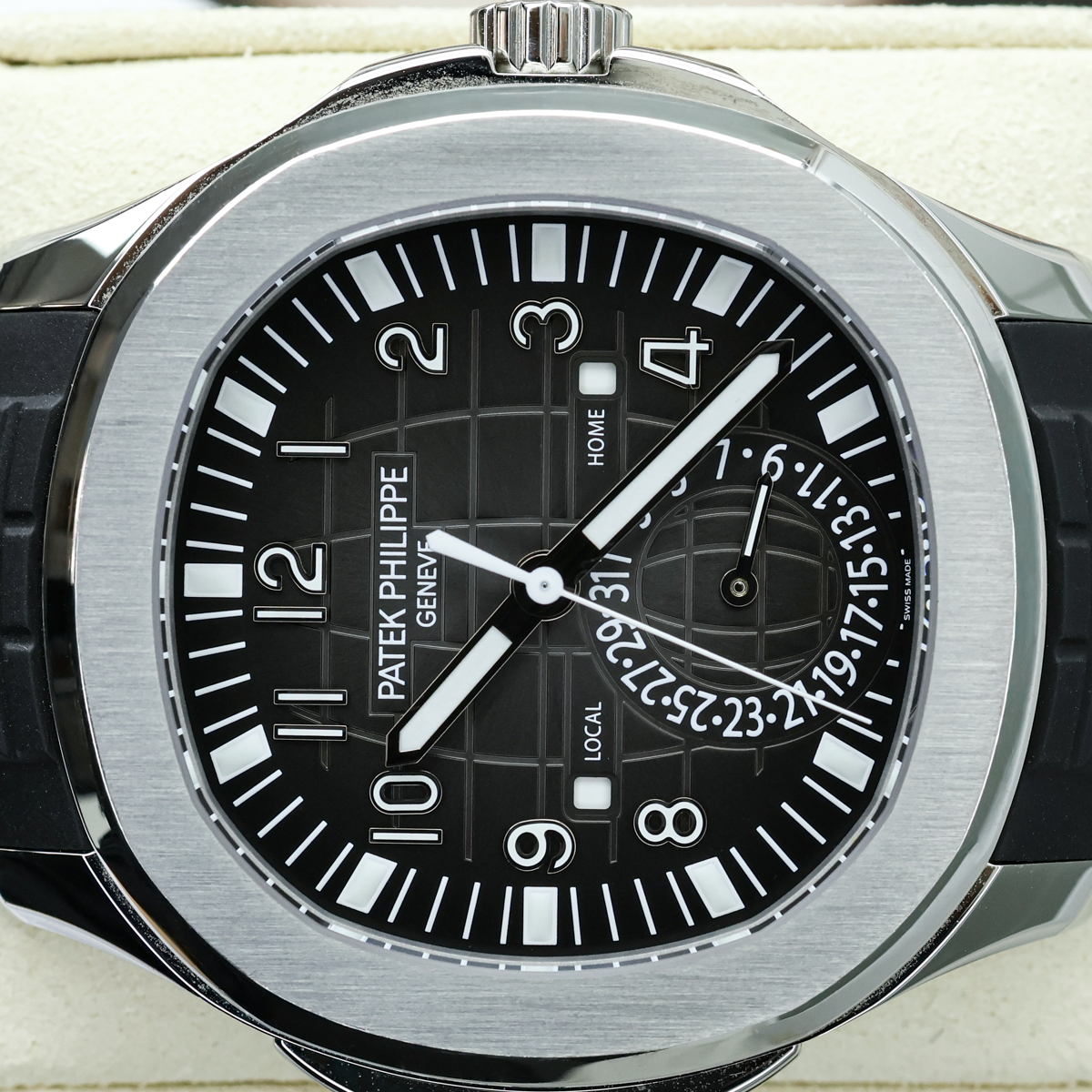 Patek Philippe Aquanaut Travel Time 5164A 40.8mm Black Dial Pre-Owned
