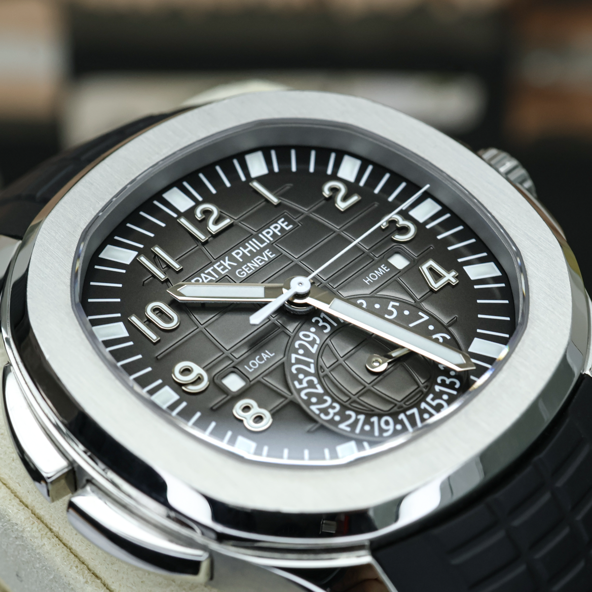 Patek Philippe Aquanaut Travel Time 5164A 40.8mm Black Dial Pre-Owned