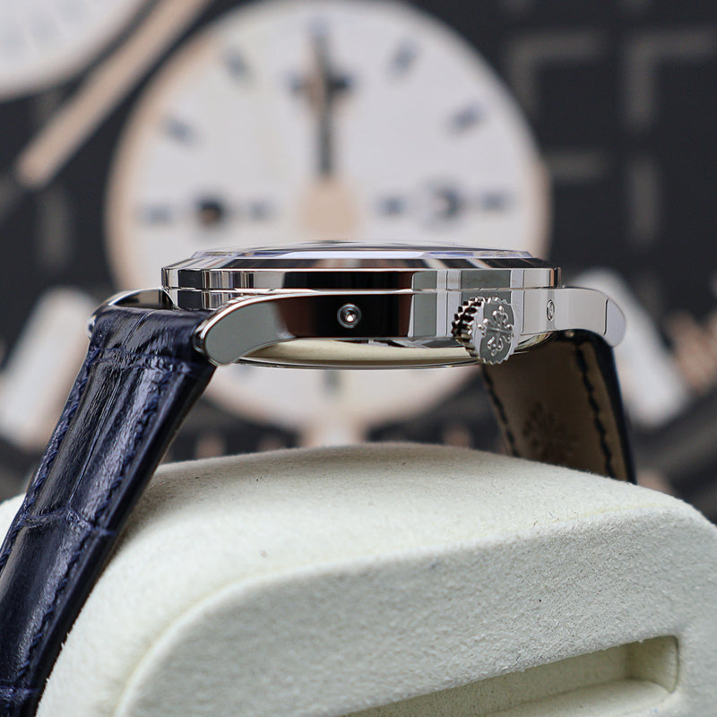 2025 Patek Philippe Complications Annual Calendar 5396G 38.5mm Baguette Diamond Blue Dial
